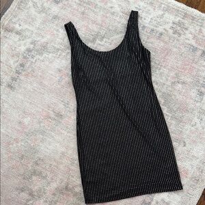 Elegant Black and White Polka Dot Dress